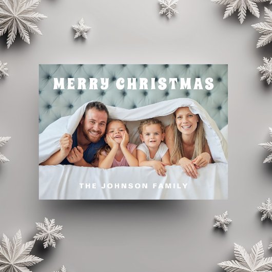 Minimal Christmas Modern Family Photo シーズンカード