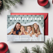 Minimal Christmas Modern Family Photo シーズンカード