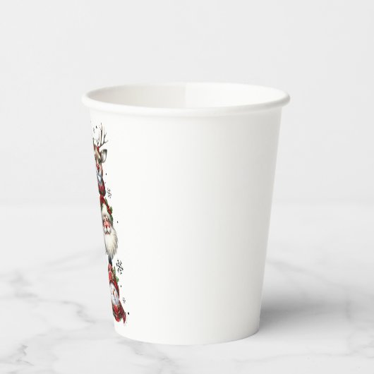 Minimal Christmas Mug | Line Art Tree | KaliraArts 紙コップ (左)
