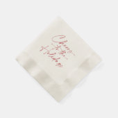 Minimal Christmas Napkin “Cheers to the Holidays” 縁ありカクテルナプキン (角)