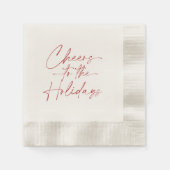 Minimal Christmas Napkin “Cheers to the Holidays” 縁ありカクテルナプキン (正面)