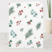 Minimal Christmas Pattern, Pine & Berries  カード (正面)