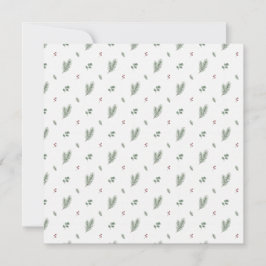 Minimal Christmas Pattern, Pine, Berries カード