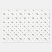 Minimal Christmas Pattern, Pine, Berries ラッピングペーパーシート (正面2)