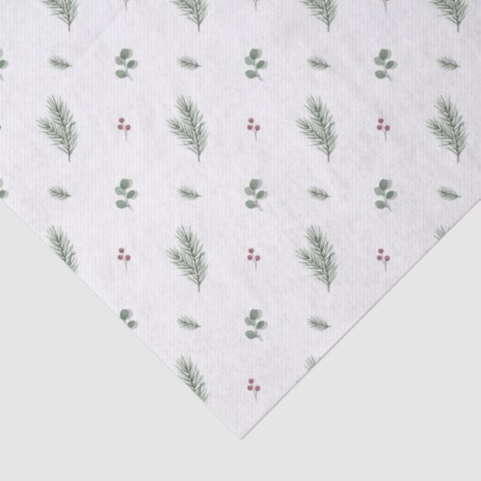 Minimal Christmas Pattern, Pine, Berries 薄葉紙 (詳細)