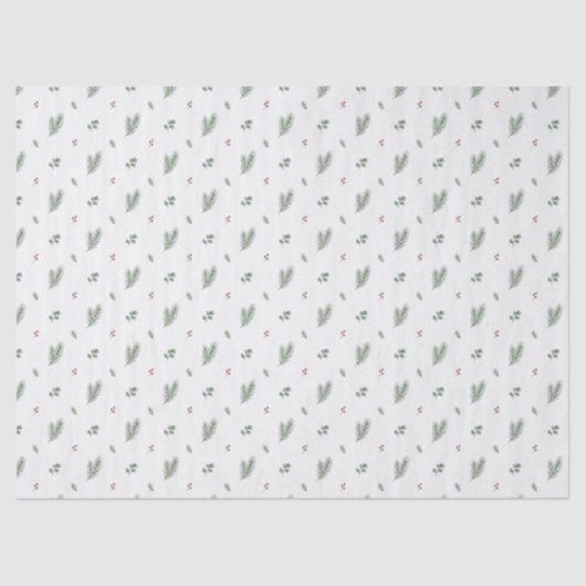 Minimal Christmas Pattern, Pine, Berries 薄葉紙 (正面)