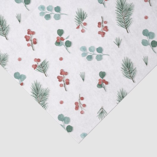 Minimal Christmas Pattern, Pine & Berries 薄葉紙 (詳細)