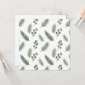 Minimal Christmas Pine Pattern, Scandi Style カード (正面/裏面インサイチュ)