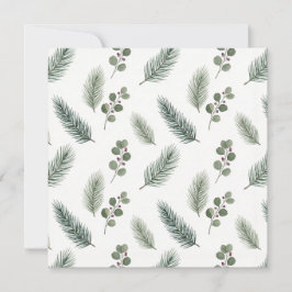 Minimal Christmas Pine Pattern, Scandi Style カード