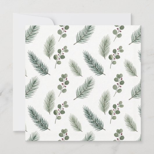 Minimal Christmas Pine Pattern, Scandi Style カード (正面)