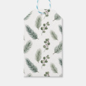 Minimal Christmas Pine Pattern, Scandi Style ギフトタグ (正面)
