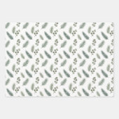 Minimal Christmas Pine Pattern, Scandi Style ラッピングペーパーシート (正面3)