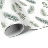 Minimal Christmas Pine Pattern, Scandi Style ラッピングペーパー (ロールコーナー)