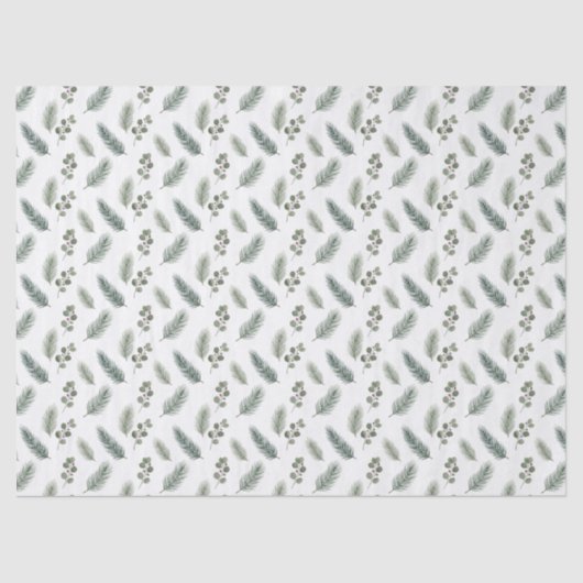 Minimal Christmas Pine Pattern, Scandi Style 薄葉紙 (正面)