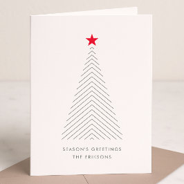 Minimal Christmas Tree | Red Star Clean Simple シーズンカード