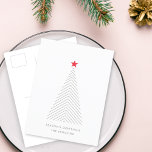 Minimal Christmas Tree | Red Star Clean Simple シーズンポストカード<br><div class="desc">Simple,  stylish minimalist holiday postcard featuring a 'scandi' scandinavian minimal christmas tree with a simple red star. The design features modern minimalist typography which can be easily personalized with your own greeting,  family name & year,  perfect for the festive season! #christmas #minimalist #postcard #scandinavian</div>