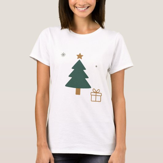 Minimal Christmas Tree – Simple Holiday Design Tシャツ (正面)