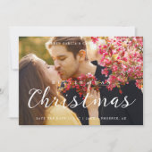 Minimal Christmas Wedding Photo Cute Script セーブザデート (正面)