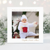 Minimal Christmas White Gold Happy Holidays Photo シーズンカード