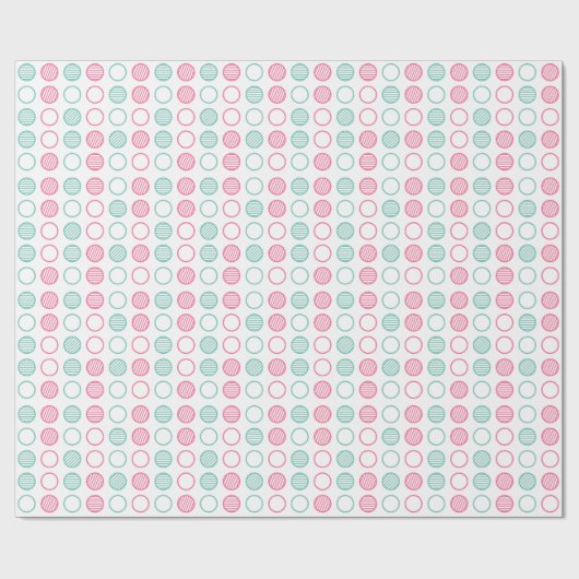 Minimal Circle Grid Pattern ラッピングペーパー (フラット)