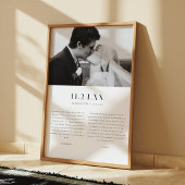 Minimal Classic Black & White Wedding Vows Photo ポスター
