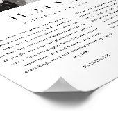 Minimal Classic Black & White Wedding Vows Photo ポスター (角)