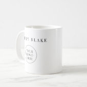 Minimal Classic Business  Mug With Logo コーヒーマグカップ (正面左)