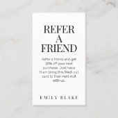 Minimal Classic Business Referral Card 紹介カード (正面)