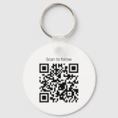 Minimal Classic Business Scannable QR Code キーホルダー (裏面)