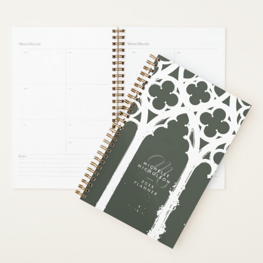 Minimal Classic Gothic Window Typography Olive プランナー手帳 (ディスプレー)