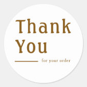 Minimal Classic Personalized Round Thank You Gift  ラウンドシール (正面)