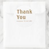 Minimal Classic Personalized Round Thank You Gift  ラウンドシール (バッグ)