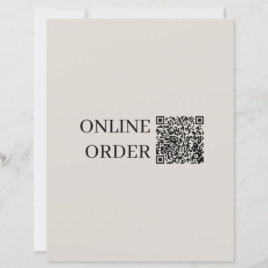 Minimal Classic Restaurant Menu Images QR Code (裏面)