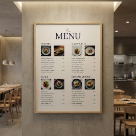 Minimal Classic Restaurant Menu Images QR Code