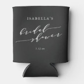 Minimal Classic Script Black Bridal Shower Custom 缶クーラー (正面)