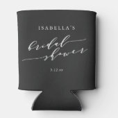 Minimal Classic Script Black Bridal Shower Custom 缶クーラー (裏面)