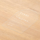 Minimal Classic Script Modern Wedding Invitation アクリル招待状 (レイダウン)