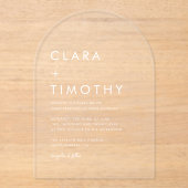 Minimal Classic Script Modern Wedding Invitation アクリル招待状 (正面)