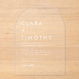 Minimal Classic Script Modern Wedding Invitation アクリル招待状