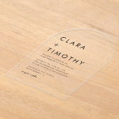 Minimal Classic Script Modern Wedding Invitation アクリル招待状 (レイダウン)