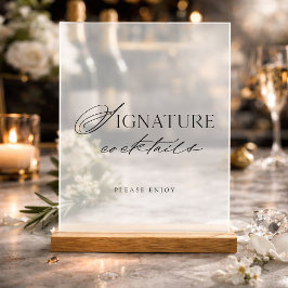 Minimal Clear Acrylic Signature Cocktails Wedding  アクリルサイン