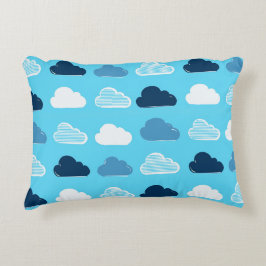 Minimal Clouds Pattern – Blue Sky Vibes アクセントクッション