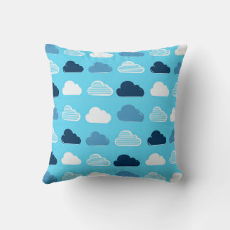 Minimal Clouds Pattern – Blue Sky Vibes クッション