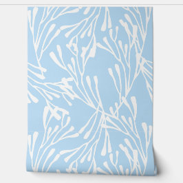 Minimal Coastal Coral Silhouette Cornflower Blue 壁紙