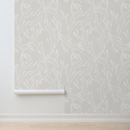 Minimal Coastal Coral Silhouettes in Beige 壁紙