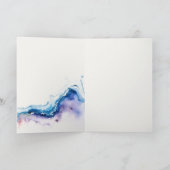 Minimal Coastal Sea Beach Watercolor Wedding サンキューカード (内部)