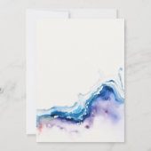 Minimal Coastal Sea Beach Watercolor Wedding セーブザデート (裏面)