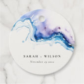 Minimal Coastal Sea Beach Watercolor Wedding フェイバータグ (正面)