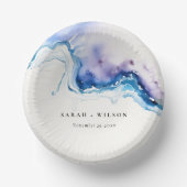 Minimal Coastal Sea Beach Watercolor Wedding ペーパーボウル (正面)