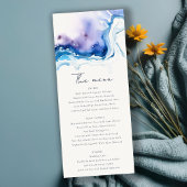 Minimal Coastal Sea Beach Wedding Menu Card 招待状